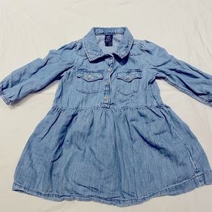 Toddler girl denim shirt dress